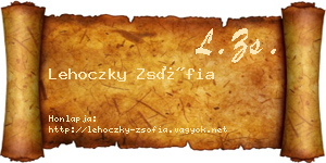 Lehoczky Zsófia névjegykártya